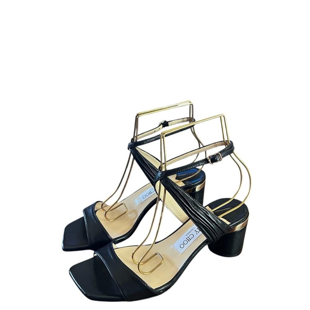 Jimmy Choo Jago 60mm Leather Block Heel Sandals  EU 36.5 US 6.5 - Picture 3 of 12